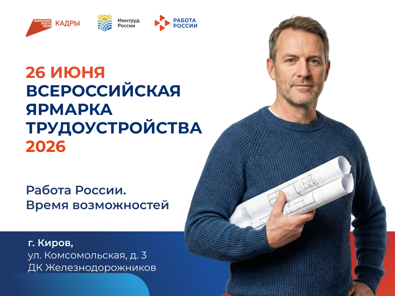 Более 2 тысяч вакансий предложат работодатели Кировской области на Всероссийской ярмарке трудоустройства 