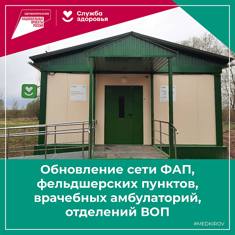 До конца 2023 года в селах и деревнях Кировской области будут построены 83 ФАПа 