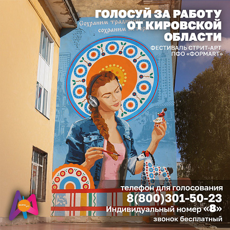 Открыто голосование за лучшую работу в рамках третьего фестиваля стрит-арта ПФО «ФормART»