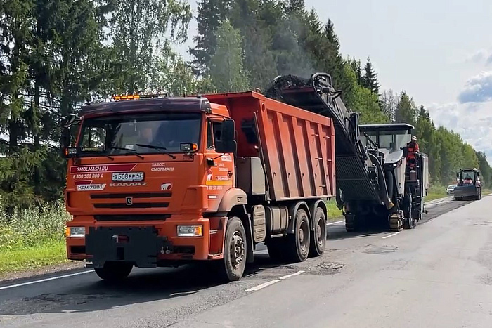 Продолжается ремонт участков дороги на границе с Нижегородской областью