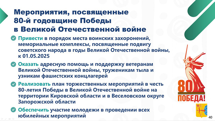 В Кировской области утвержден план мероприятий к 80-летию Великой Победы
